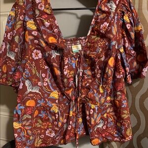 Anthropologie Multicolor Floral Blouse